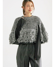 ループ編みポンチョ