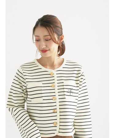 レタードポケットジャケットカーディガン