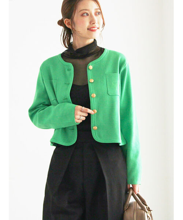 レタードポケットジャケットカーディガン