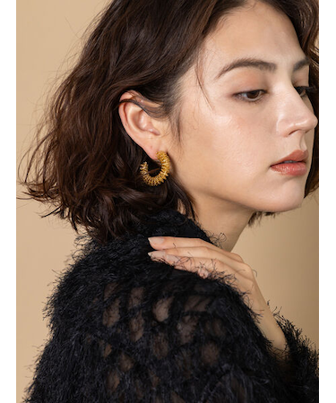 ステンレスロールワイヤーフープピアス