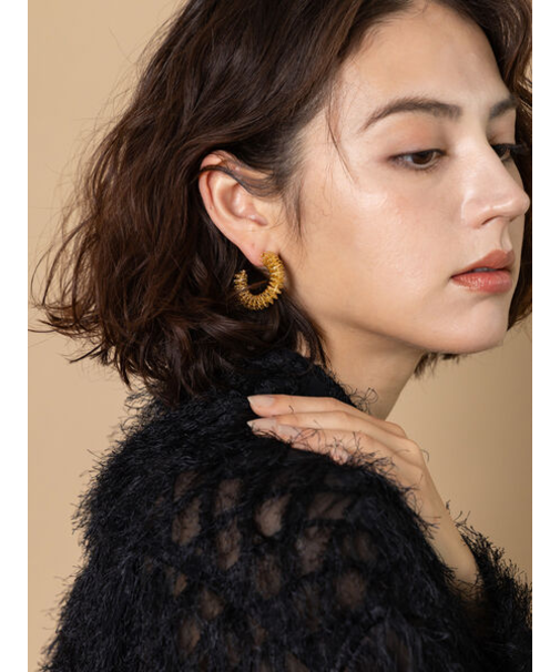 ステンレスロールワイヤーフープピアス