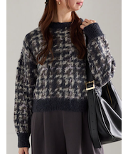 チェックジャガードニットプルオーバー