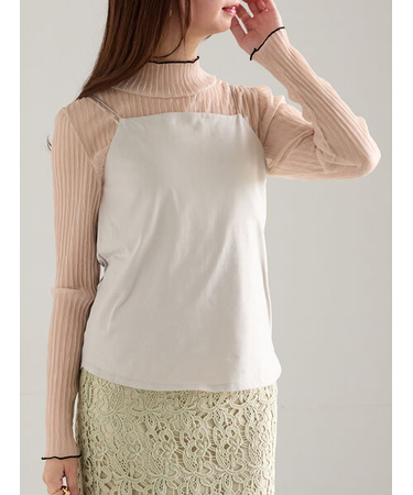 前後2WAYサテン&スムースキャミソール