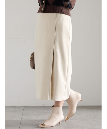 スエードサイドZIPスカート