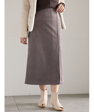 スエードサイドZIPスカート