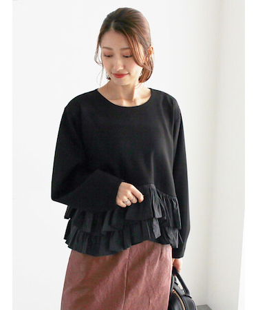 ティアードフリルヘムプルオーバー