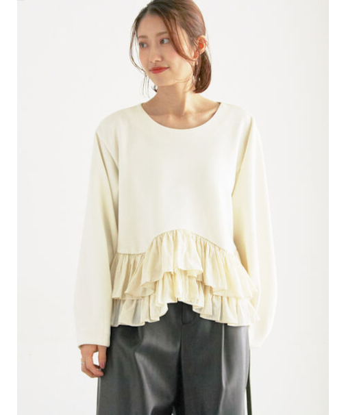 ティアードフリルヘムプルオーバー