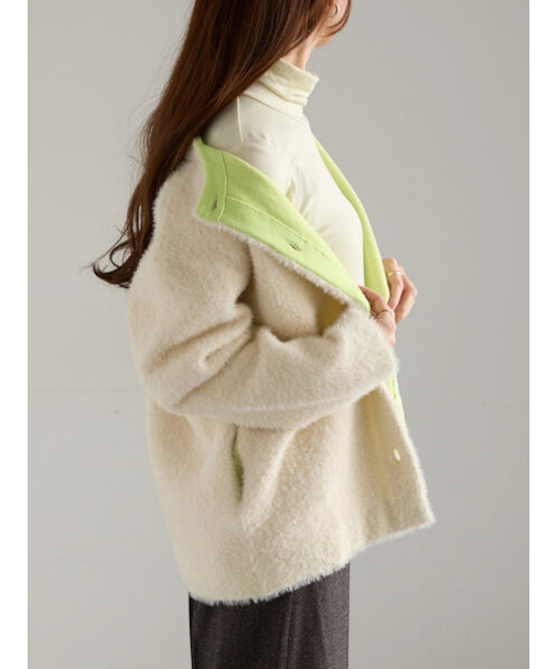 ダブルフェイスフェザーカーディガン