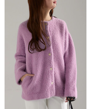 ダブルフェイスフェザーカーディガン