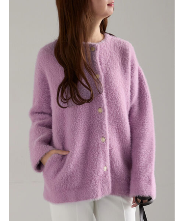 ダブルフェイスフェザーカーディガン