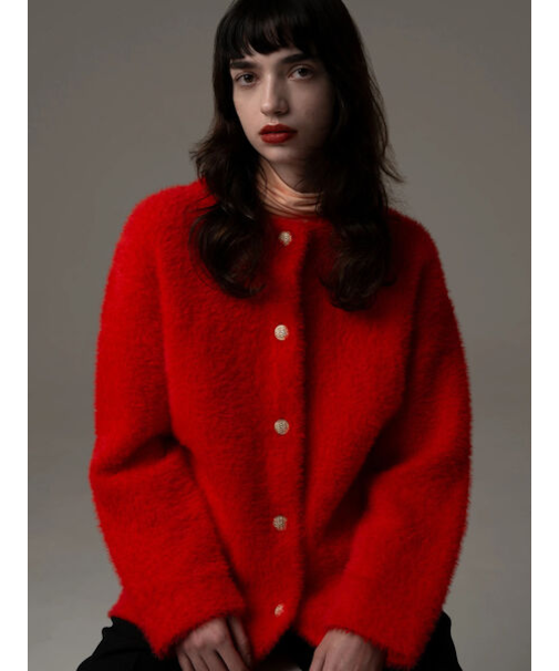 ダブルフェイスフェザーカーディガン