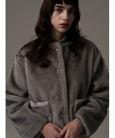 グラデーションファーノーカラージャケット《2025winter catalog item》