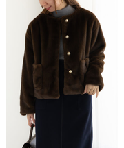グラデーションファーノーカラージャケット《2025winter catalog item》