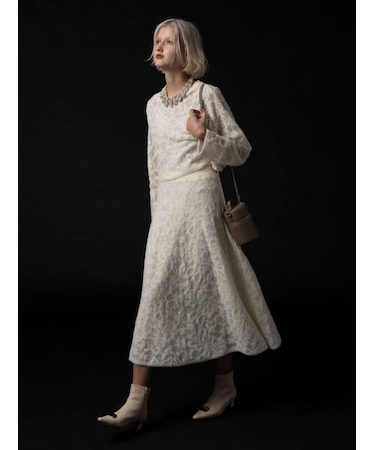 起毛レースニットスカート（セットアップ可）《2025winter catalog item》