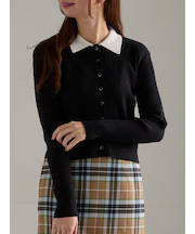 ポロカラークロップトカーディガン