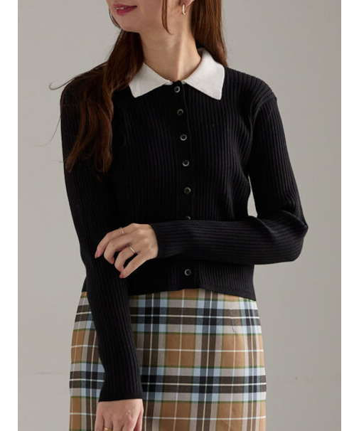 ポロカラークロップトカーディガン