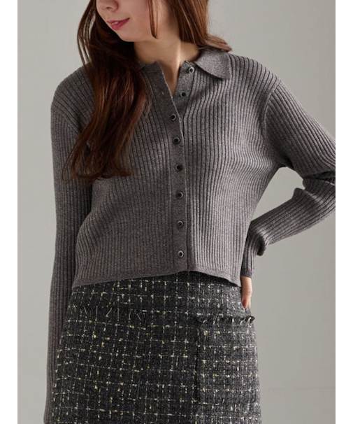 ポロカラークロップトカーディガン