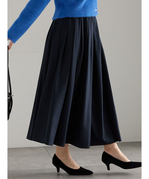 プラダ　タックフレアスカート　白/紺 楽天市場】フラップポケットタックフレアスカート レディース フレア