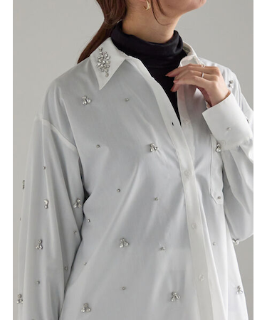 ビジューデザインシャツ《2025winter catalog item》