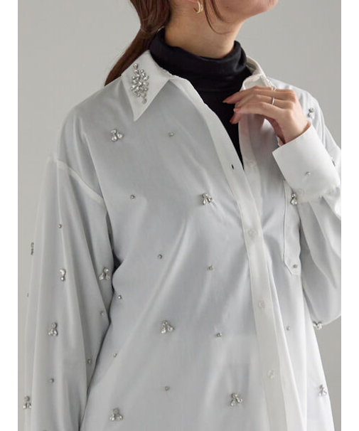 ビジューデザインシャツ《2025winter catalog item》