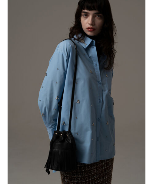 ビジューデザインシャツ《2025winter catalog item》