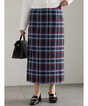 チェックナロースカート