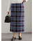 チェックナロースカート