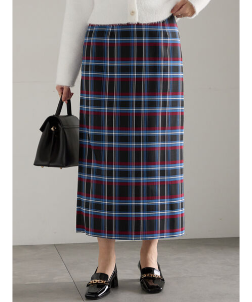 チェックナロースカート