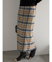 チェックナロースカート