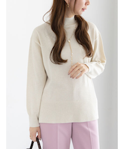 バックスリットスタンドネックプルオーバー