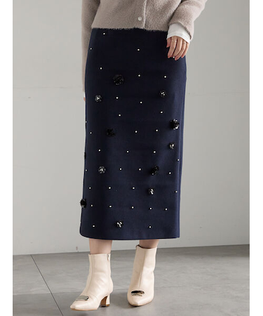 ビジューデザインナロースカート《2025winter catalog item》