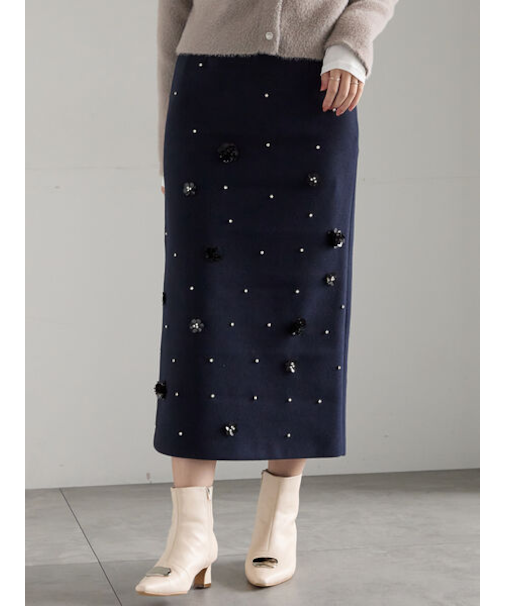 ビジューデザインナロースカート《2025winter catalog item》