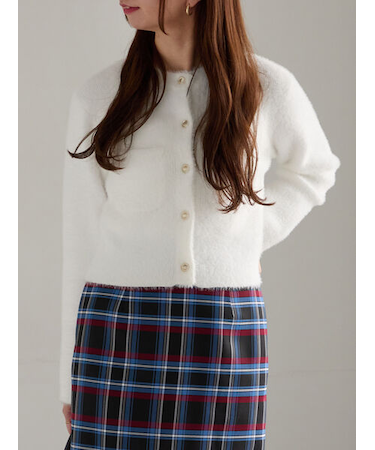 ショートシャギーポケットカーディガン