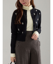 ビジューニットコンパクトカーディガン