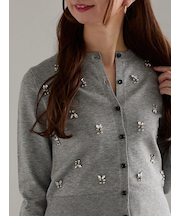 ビジューニットコンパクトカーディガン