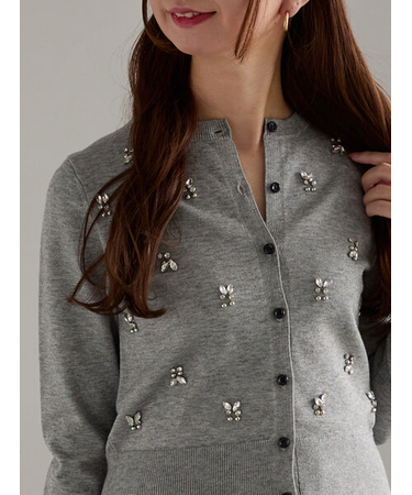 ビジューニットコンパクトカーディガン