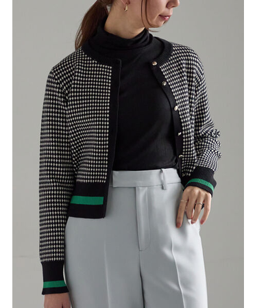 バイカラークラシカルカーディガン