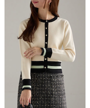 バイカラークラシカルカーディガン