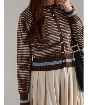 バイカラークラシカルカーディガン