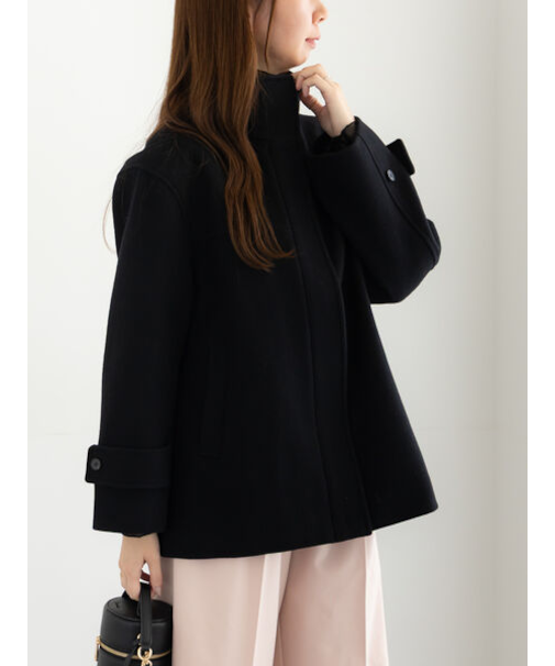 ウールメルトンスタンドショートコート