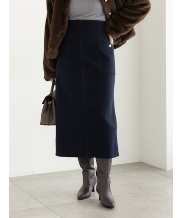 メルトンジャージーナロースカート