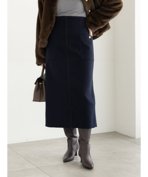 メルトンジャージーナロースカート