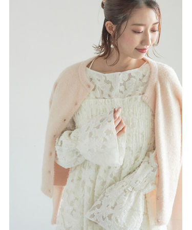 【宮本茉由着用】カットジャガードチュニックブラウス