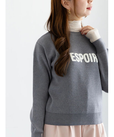 【宮本茉由着用】サガラ刺繍ロゴニット