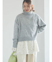 【宮本茉由着用】前後2WAYネックデザインプルオーバー