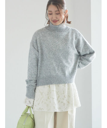 【宮本茉由着用】前後2WAYネックデザインプルオーバー