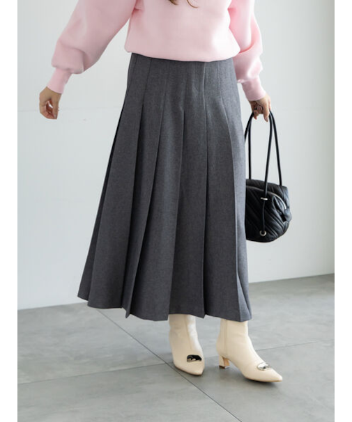 チェックアソートロングプリーツスカート