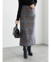 シャギーチェックスカート