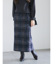 シャギーチェックスカート