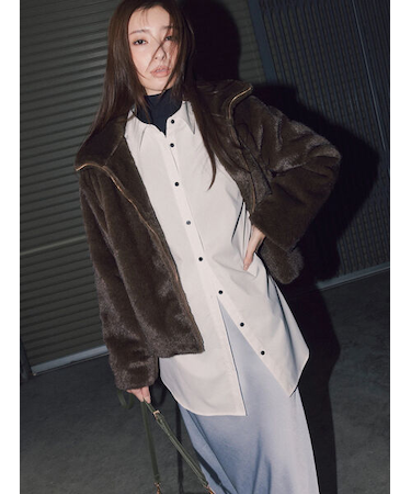 【宮本茉由着用】グラデーションファースタンドジャケット